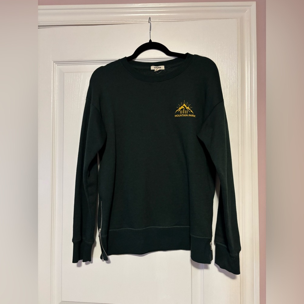 Garage Dark Green Sweater with Yellow Logo